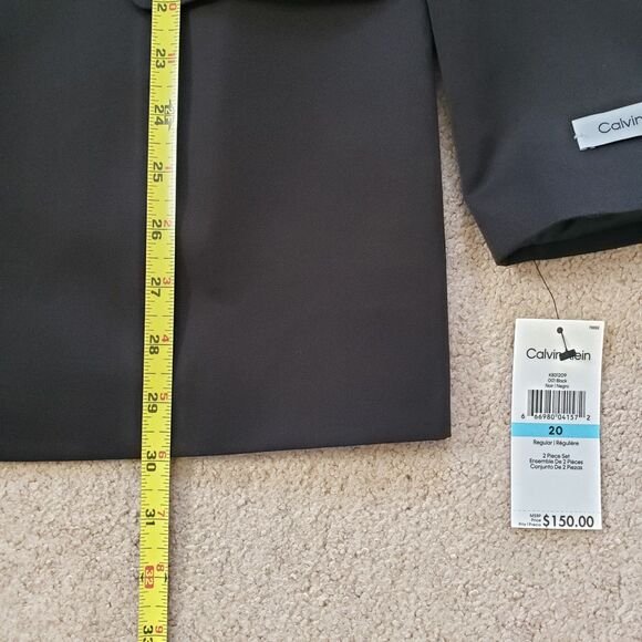 Nwt Calvin Klein Big Boys Husky Stretch Formal Suit Jacket 2 Buttons Black Sz 20 - Picture 8 of 8